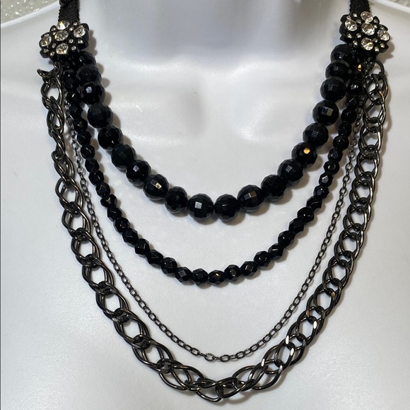 Lucky Brand Black Layered Necklace with Beads - Picture 2 of 6